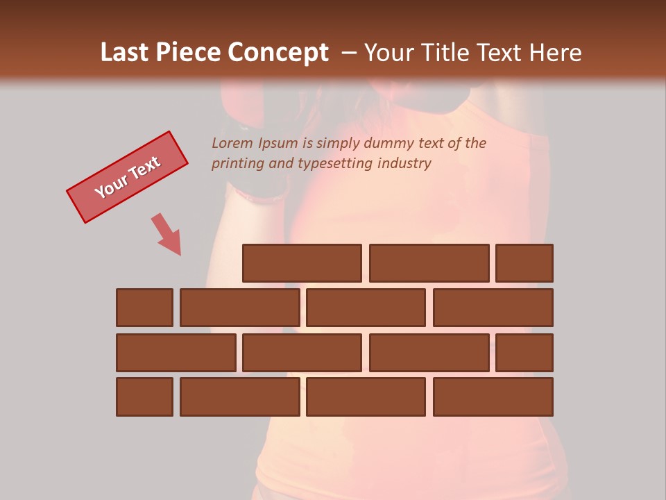 Sporty Girl In Boxing Gloves Punching PowerPoint Template