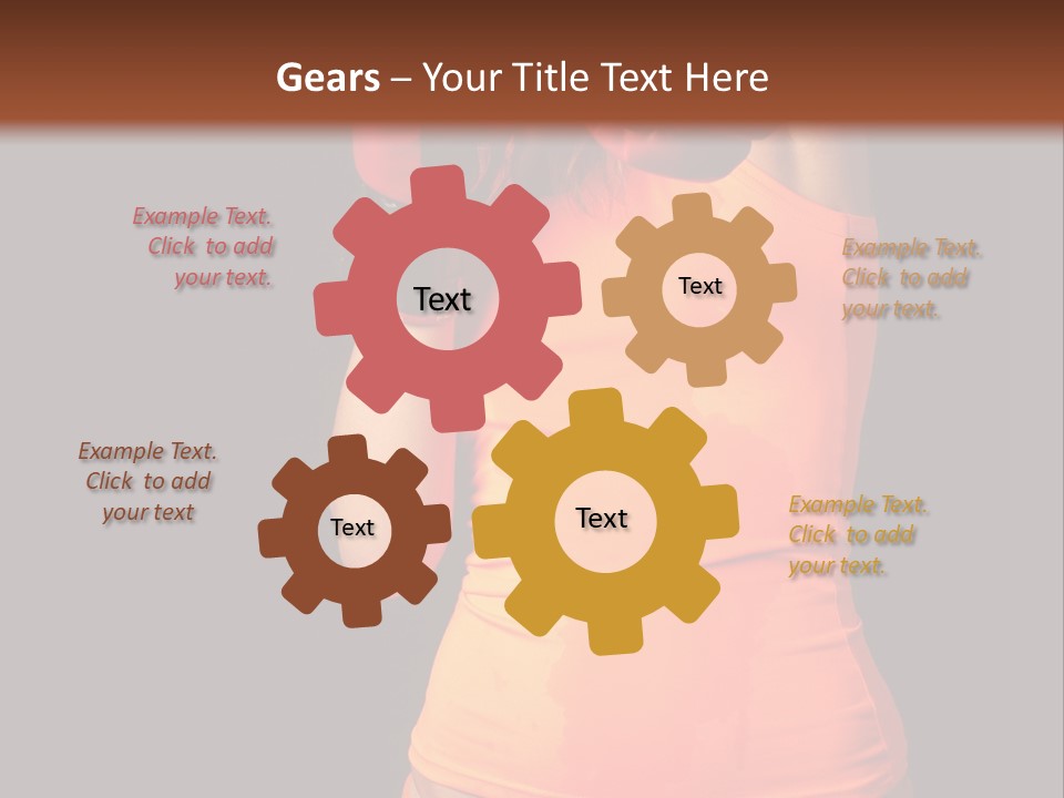 Sporty Girl In Boxing Gloves Punching PowerPoint Template