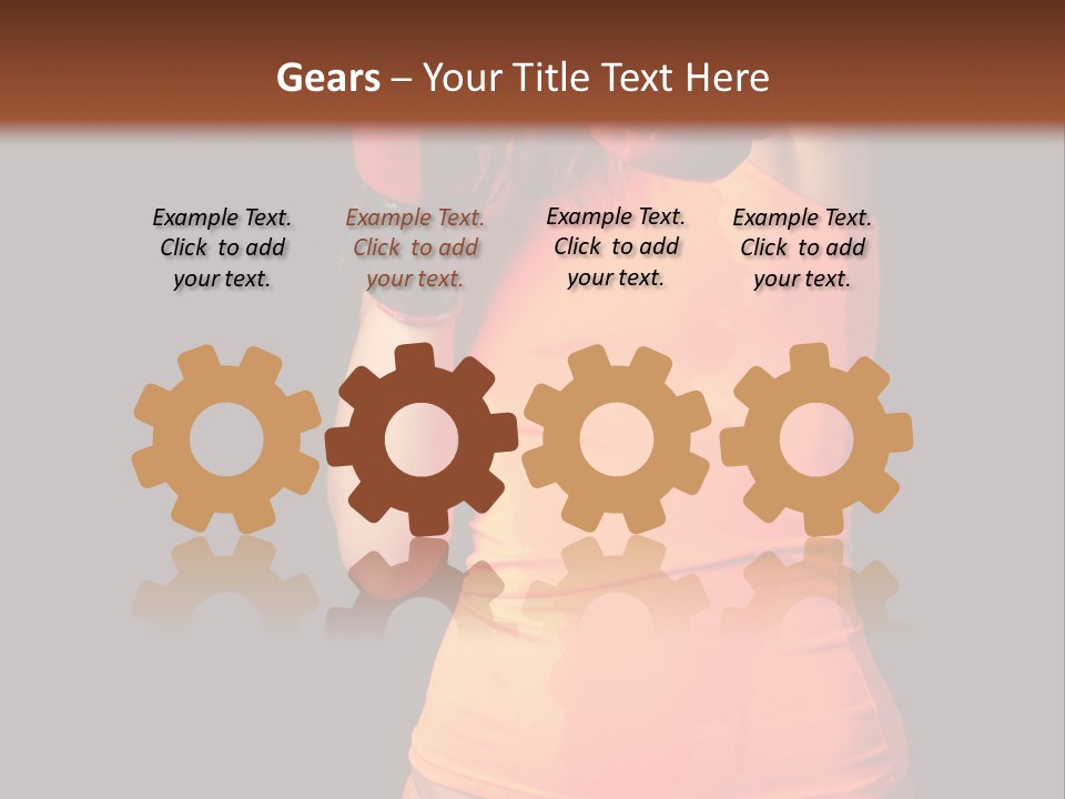 Sporty Girl In Boxing Gloves Punching PowerPoint Template