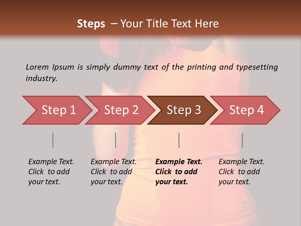 Sporty Girl In Boxing Gloves Punching PowerPoint Template