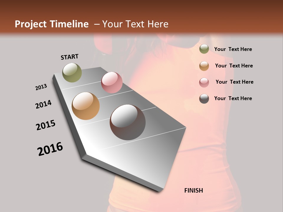 Sporty Girl In Boxing Gloves Punching PowerPoint Template