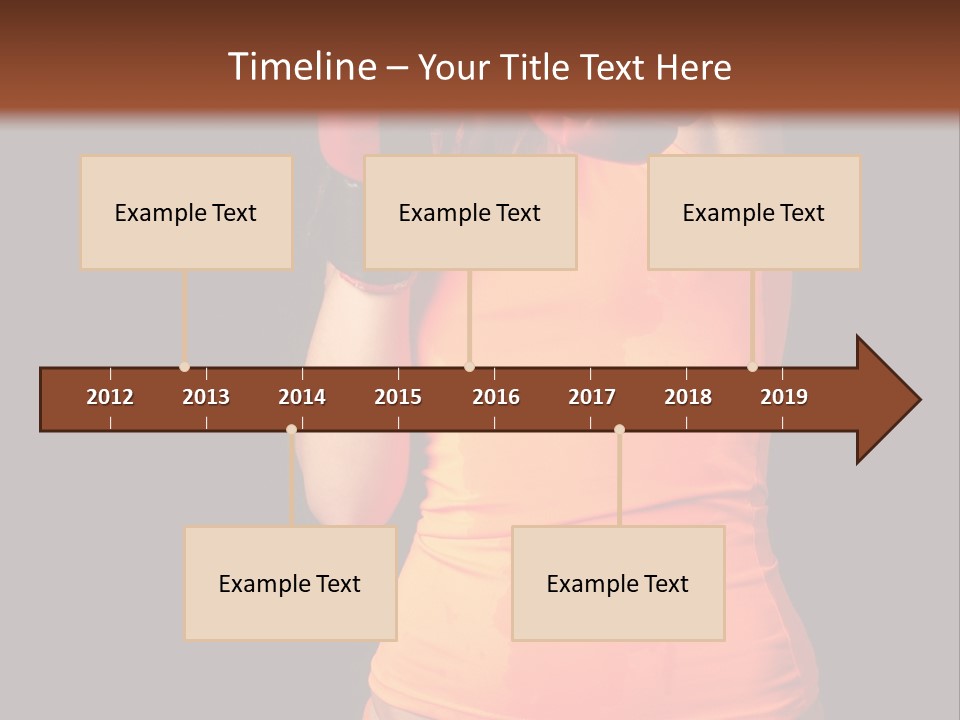 Sporty Girl In Boxing Gloves Punching PowerPoint Template