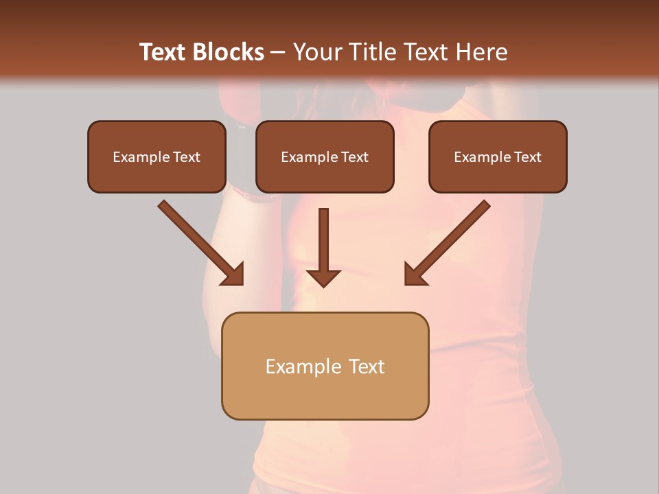 Sporty Girl In Boxing Gloves Punching PowerPoint Template