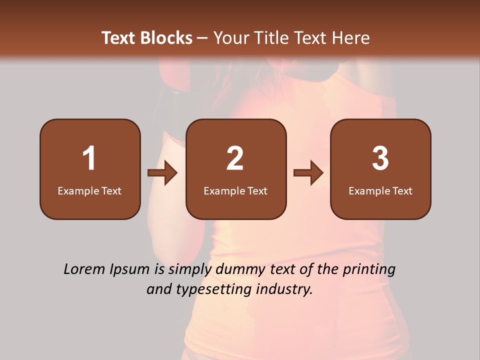 Sporty Girl In Boxing Gloves Punching PowerPoint Template