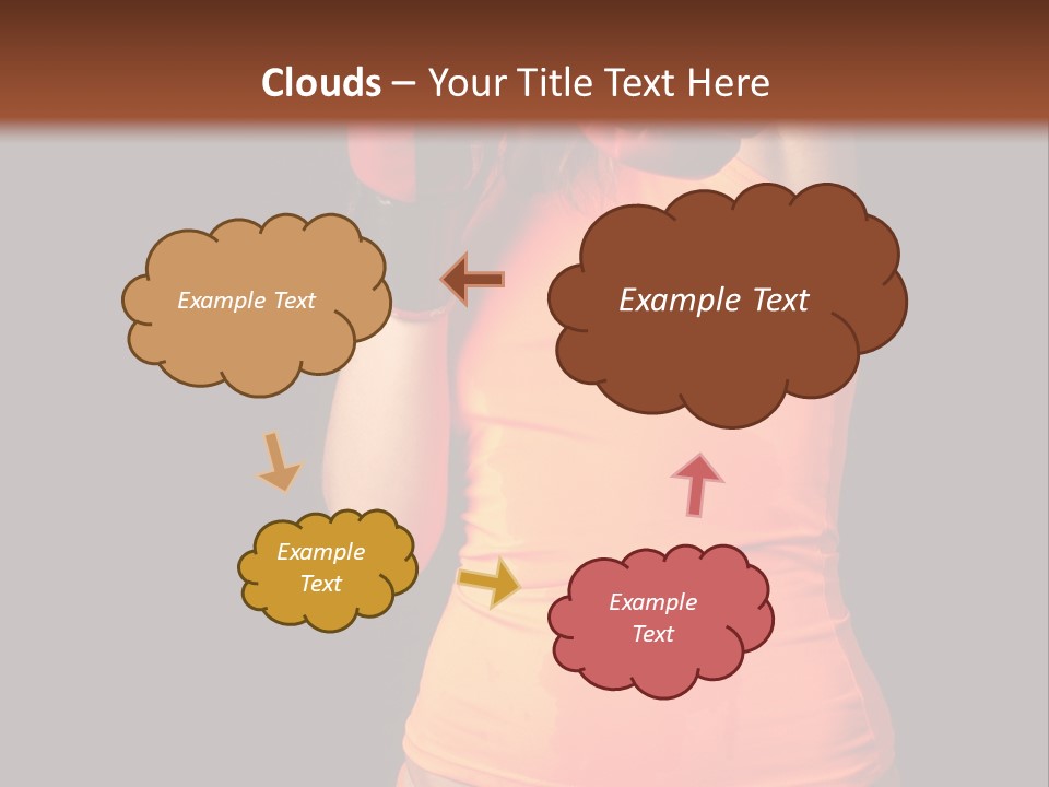 Sporty Girl In Boxing Gloves Punching PowerPoint Template