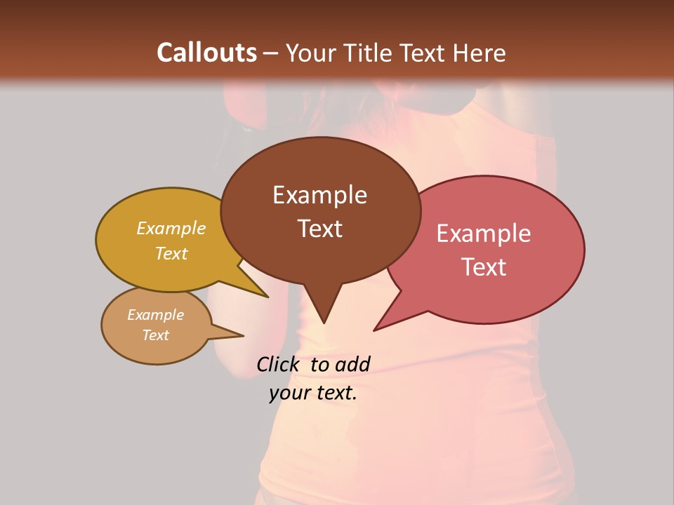 Sporty Girl In Boxing Gloves Punching PowerPoint Template