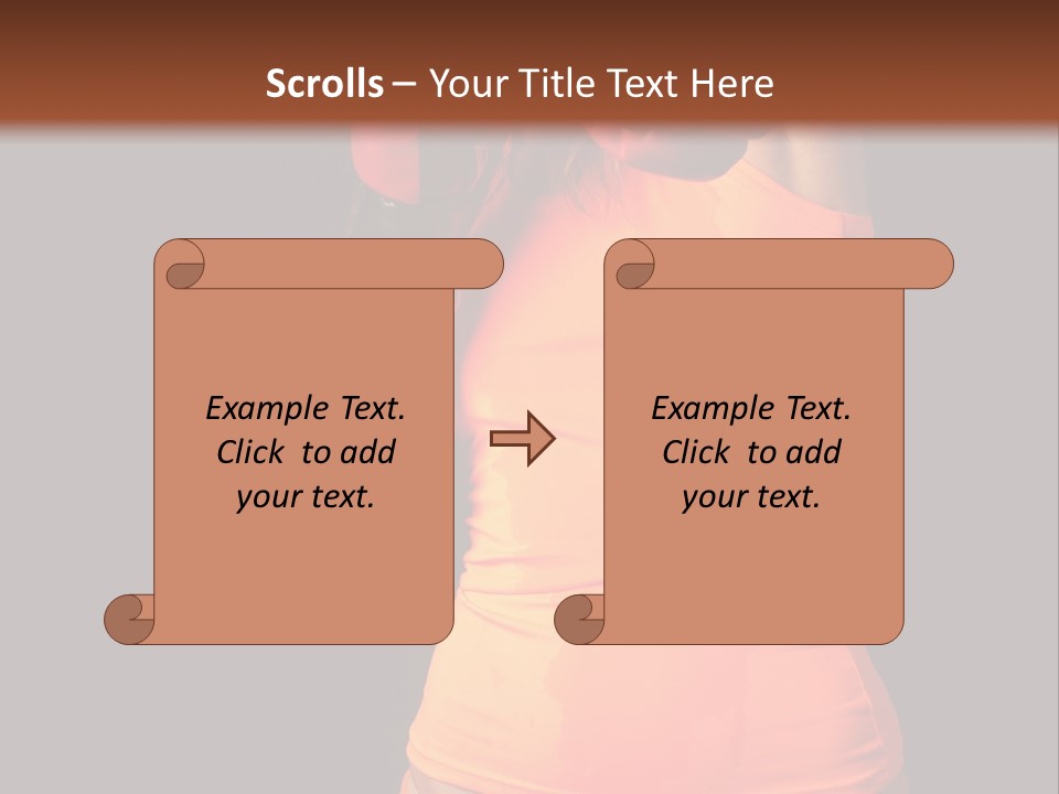 Sporty Girl In Boxing Gloves Punching PowerPoint Template