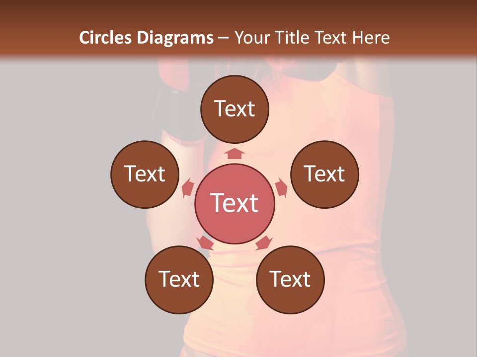 Sporty Girl In Boxing Gloves Punching PowerPoint Template