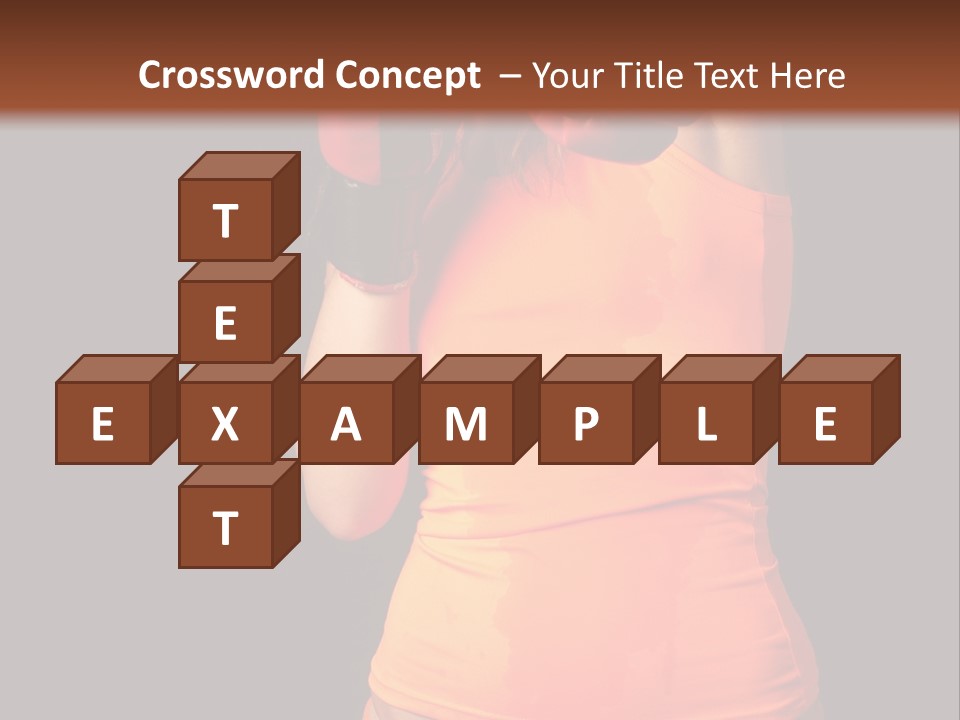 Sporty Girl In Boxing Gloves Punching PowerPoint Template