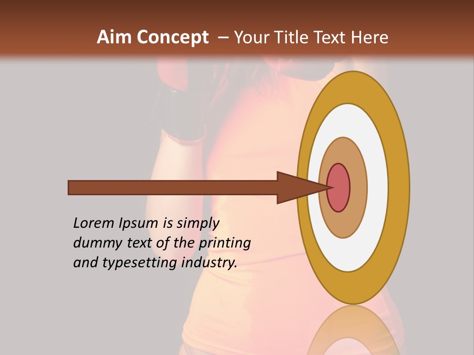 Sporty Girl In Boxing Gloves Punching PowerPoint Template