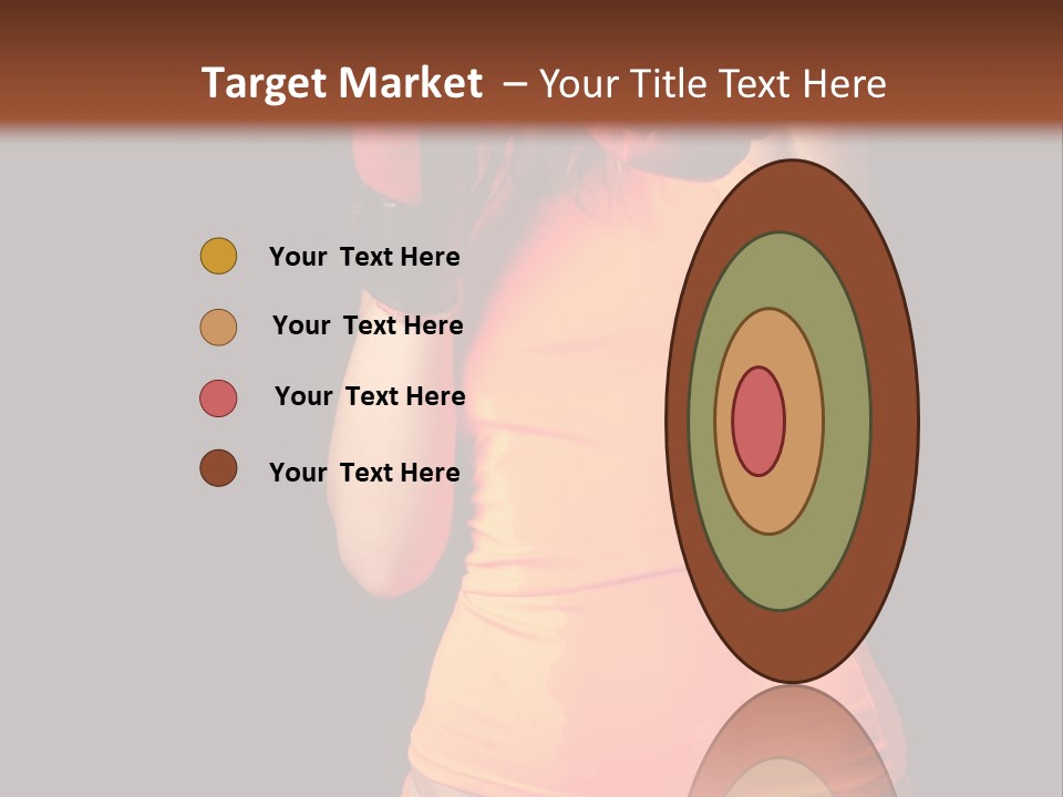 Sporty Girl In Boxing Gloves Punching PowerPoint Template