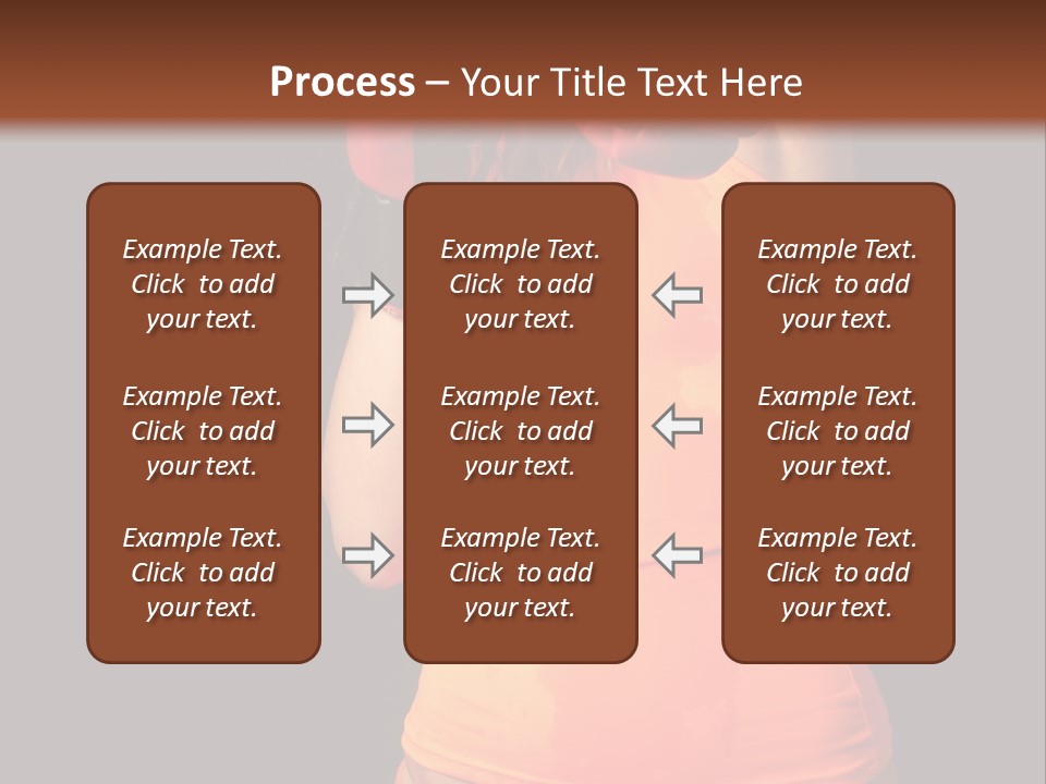 Sporty Girl In Boxing Gloves Punching PowerPoint Template