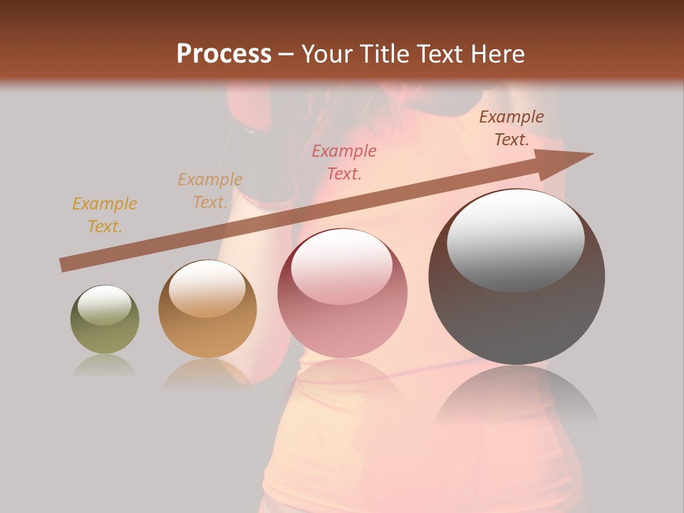 Sporty Girl In Boxing Gloves Punching PowerPoint Template