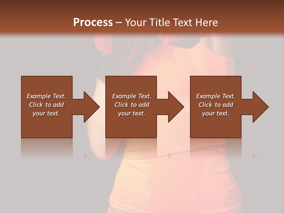 Sporty Girl In Boxing Gloves Punching PowerPoint Template