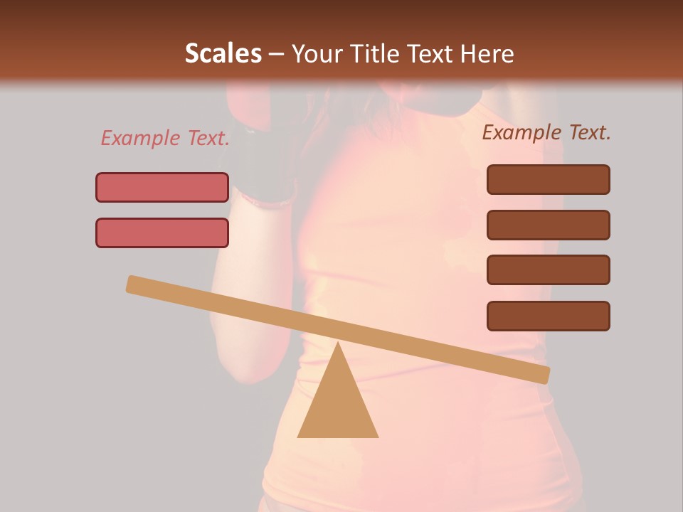 Sporty Girl In Boxing Gloves Punching PowerPoint Template