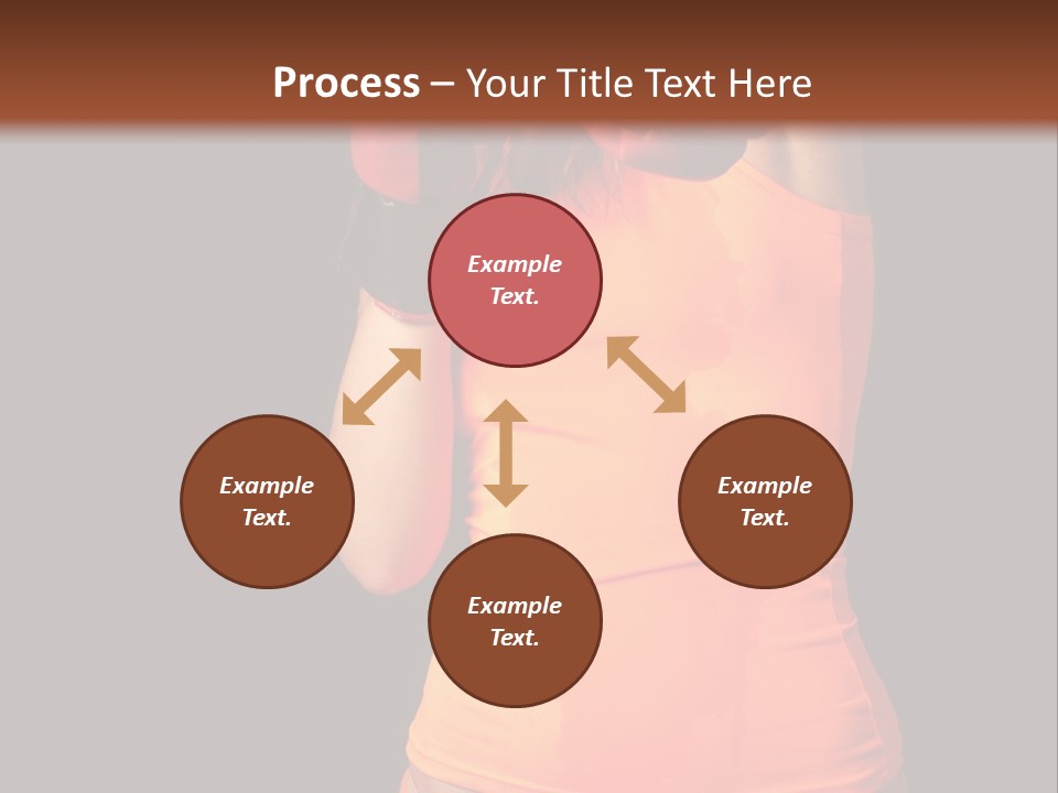 Sporty Girl In Boxing Gloves Punching PowerPoint Template