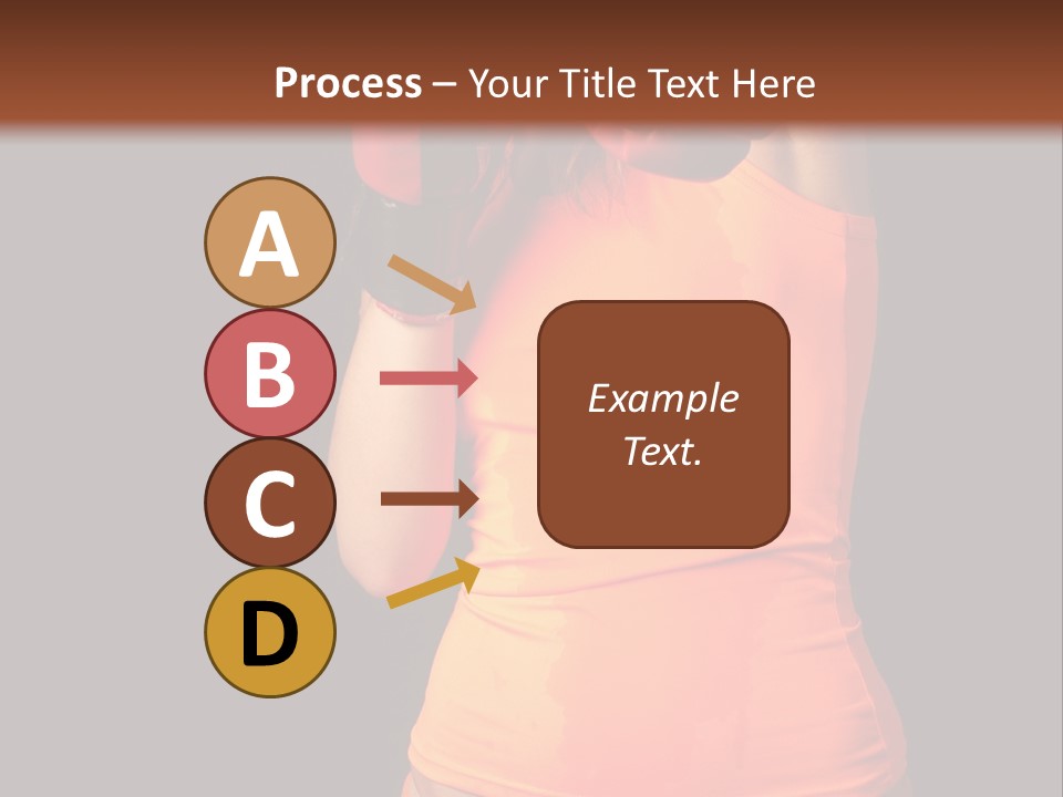 Sporty Girl In Boxing Gloves Punching PowerPoint Template