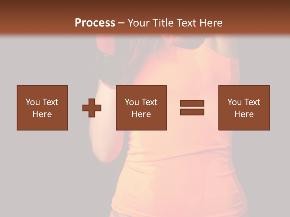 Sporty Girl In Boxing Gloves Punching PowerPoint Template