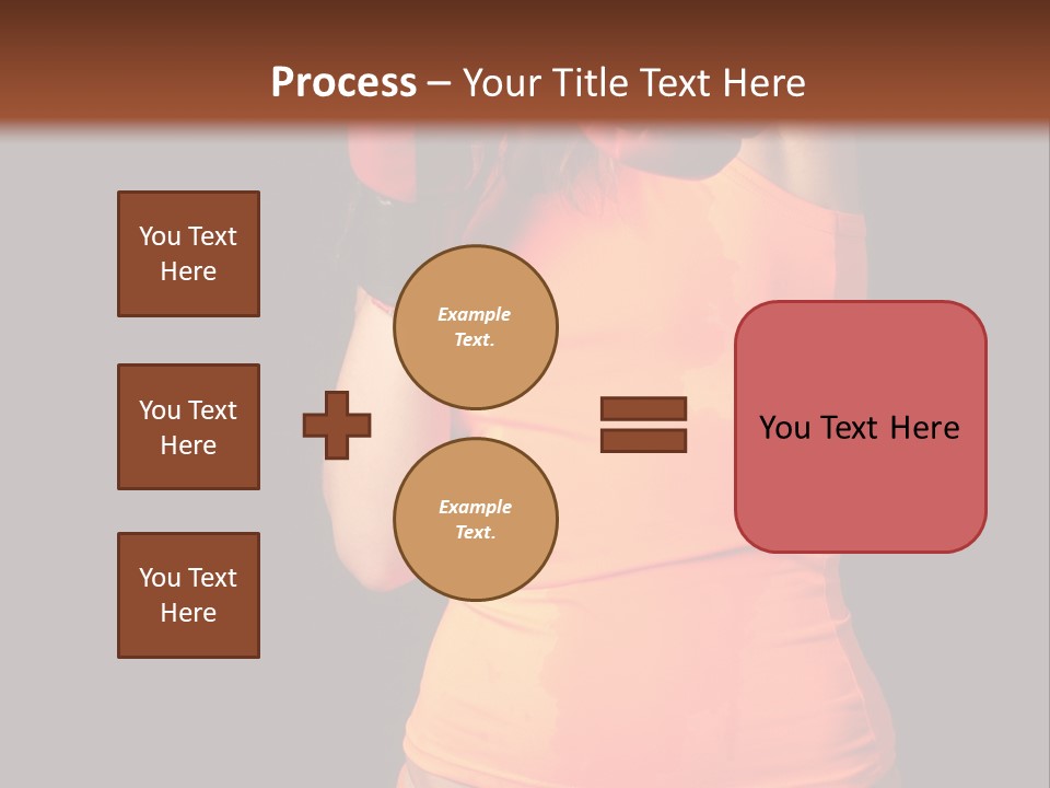 Sporty Girl In Boxing Gloves Punching PowerPoint Template