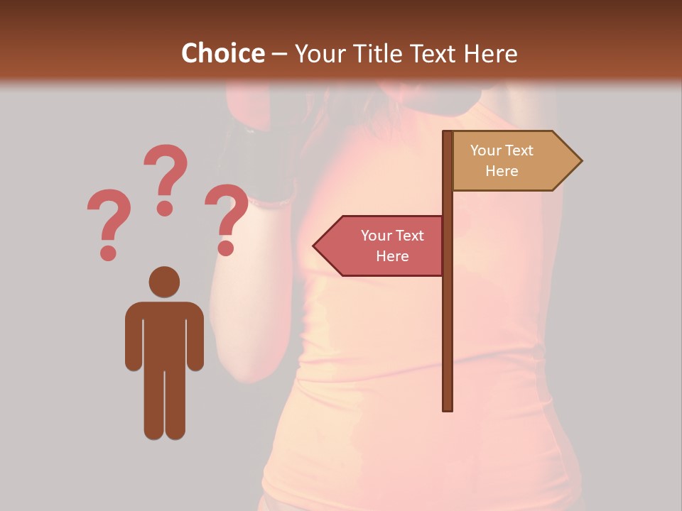 Sporty Girl In Boxing Gloves Punching PowerPoint Template