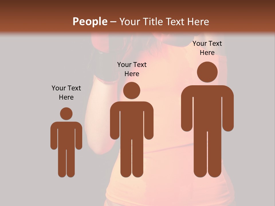 Sporty Girl In Boxing Gloves Punching PowerPoint Template