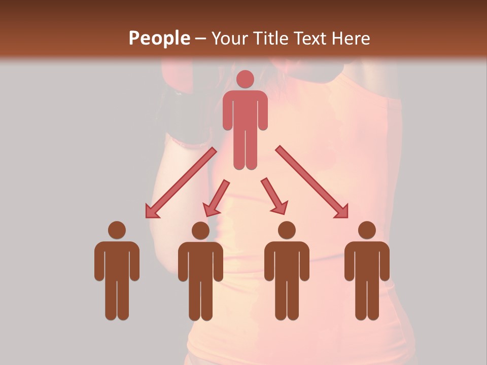 Sporty Girl In Boxing Gloves Punching PowerPoint Template