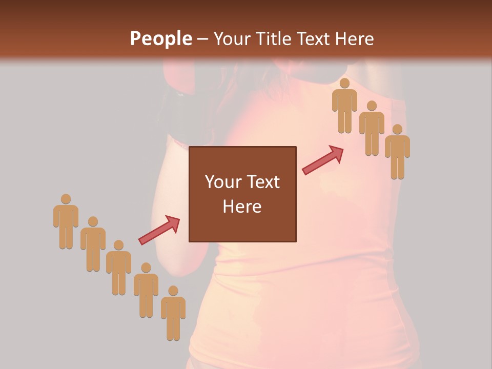 Sporty Girl In Boxing Gloves Punching PowerPoint Template