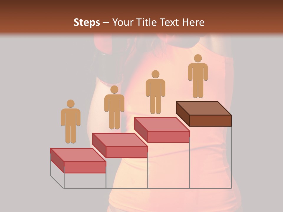 Sporty Girl In Boxing Gloves Punching PowerPoint Template