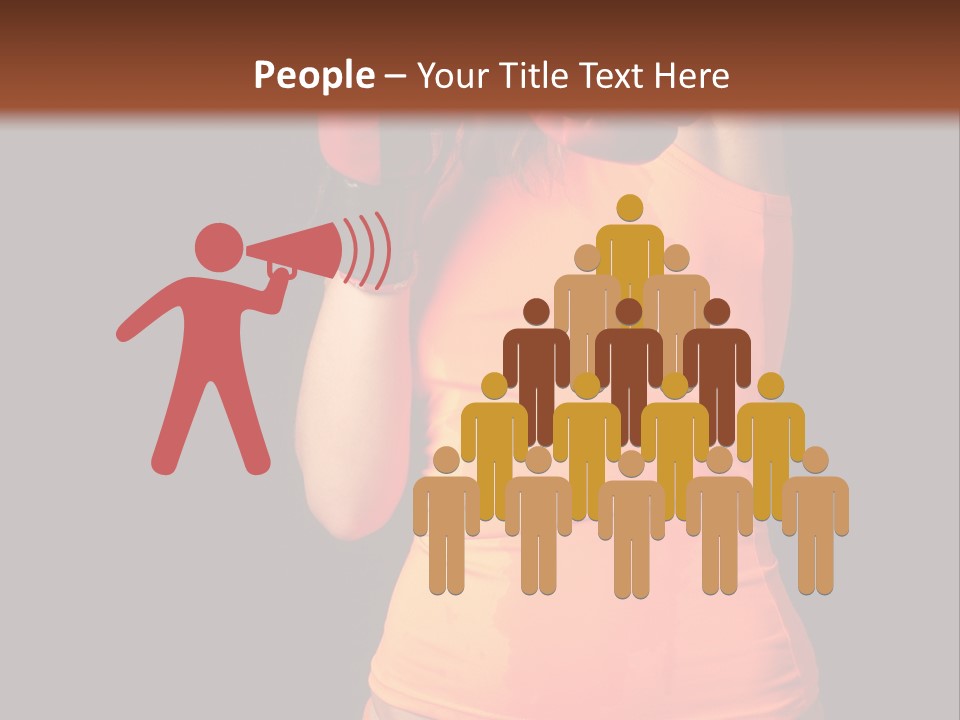 Sporty Girl In Boxing Gloves Punching PowerPoint Template