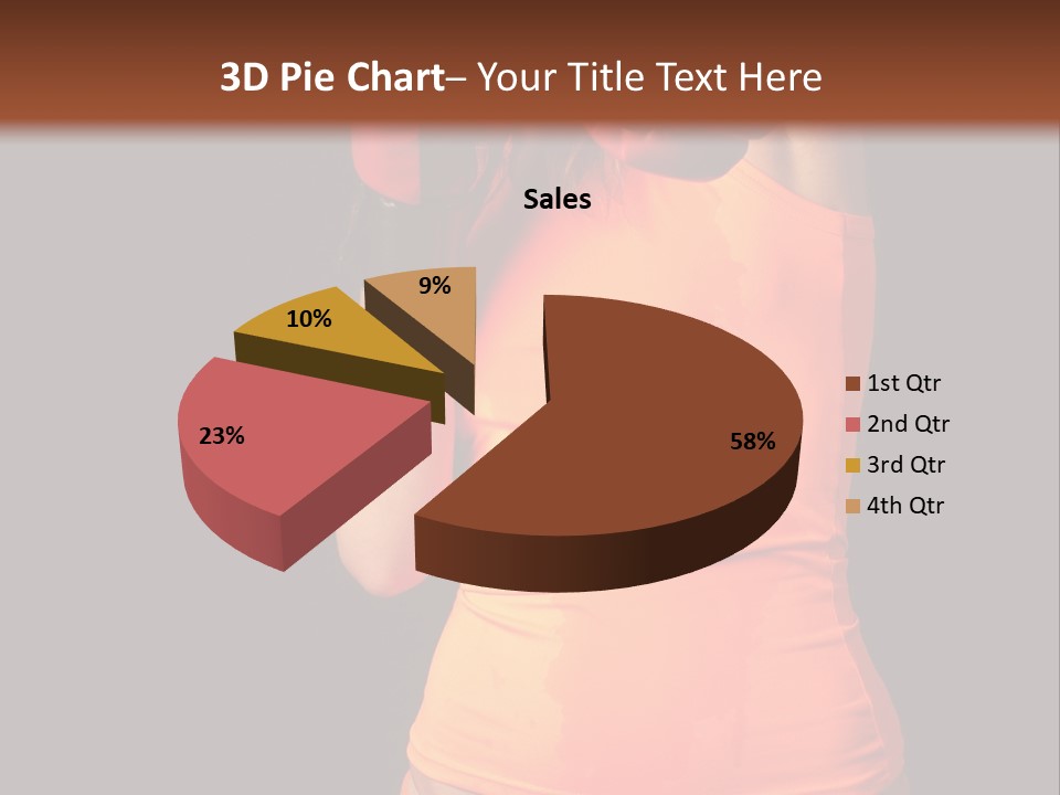 Sporty Girl In Boxing Gloves Punching PowerPoint Template