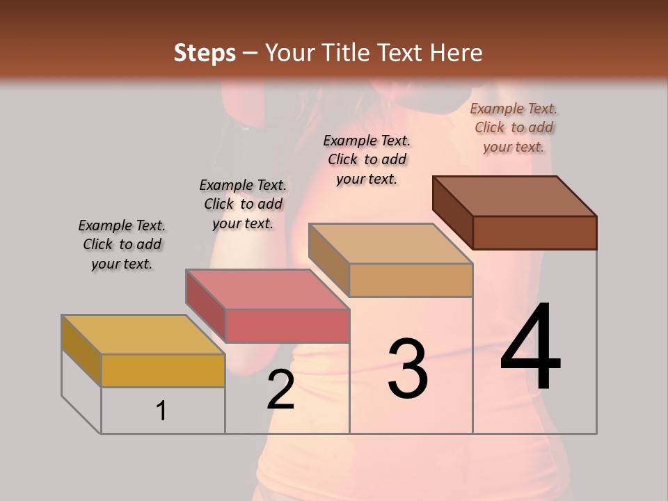 Sporty Girl In Boxing Gloves Punching PowerPoint Template