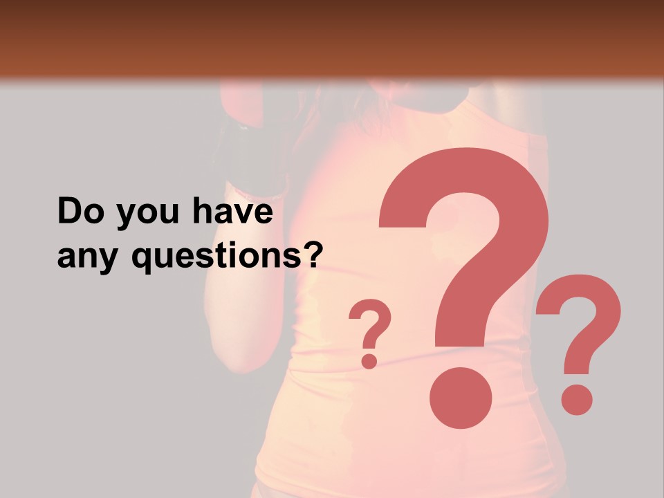 Sporty Girl In Boxing Gloves Punching PowerPoint Template