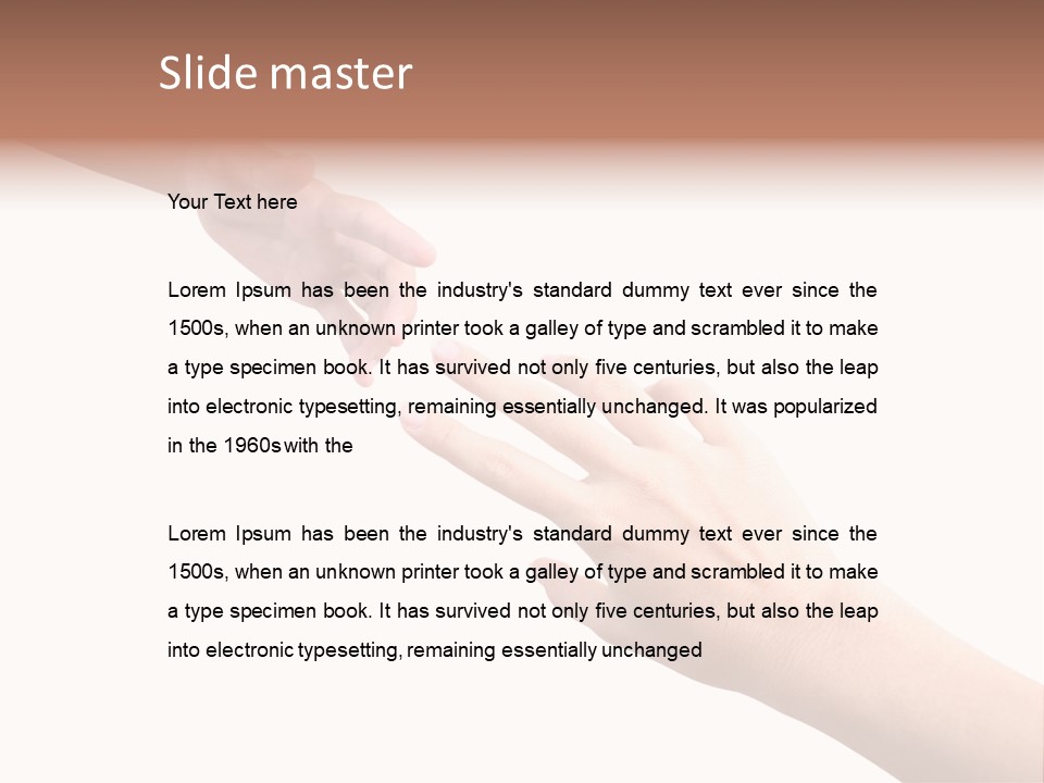 Close-Up Hand Reaching For Something. PowerPoint Template