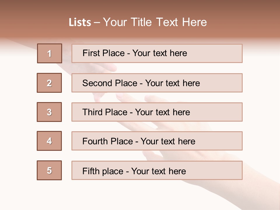 Close-Up Hand Reaching For Something. PowerPoint Template