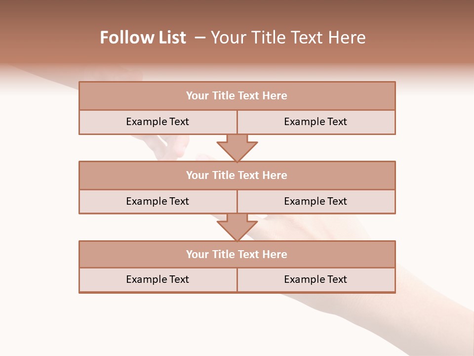 Close-Up Hand Reaching For Something. PowerPoint Template