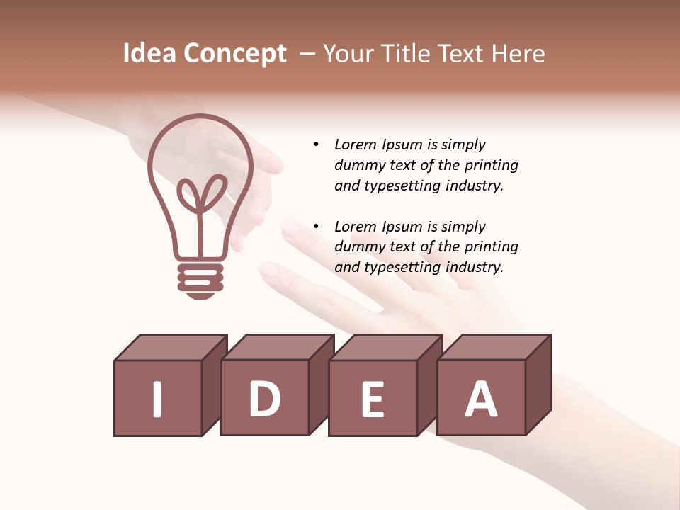 Close-Up Hand Reaching For Something. PowerPoint Template