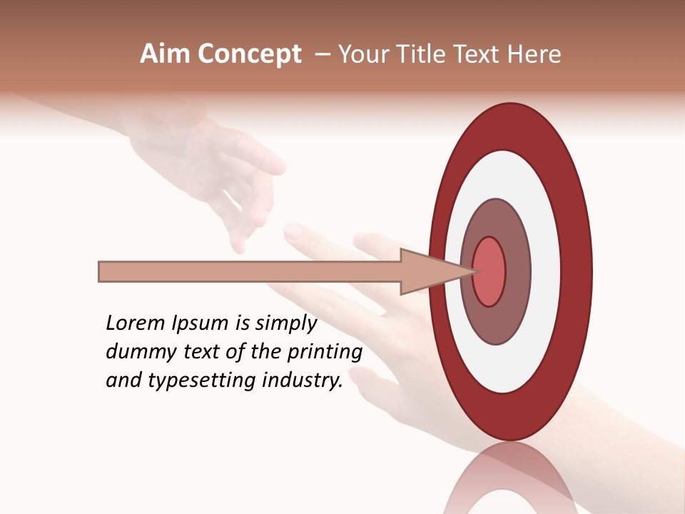 Close-Up Hand Reaching For Something. PowerPoint Template