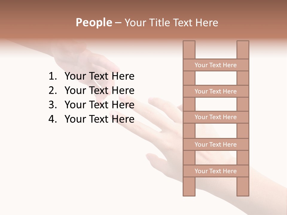 Close-Up Hand Reaching For Something. PowerPoint Template