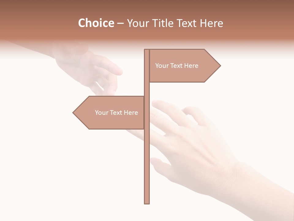 Close-Up Hand Reaching For Something. PowerPoint Template