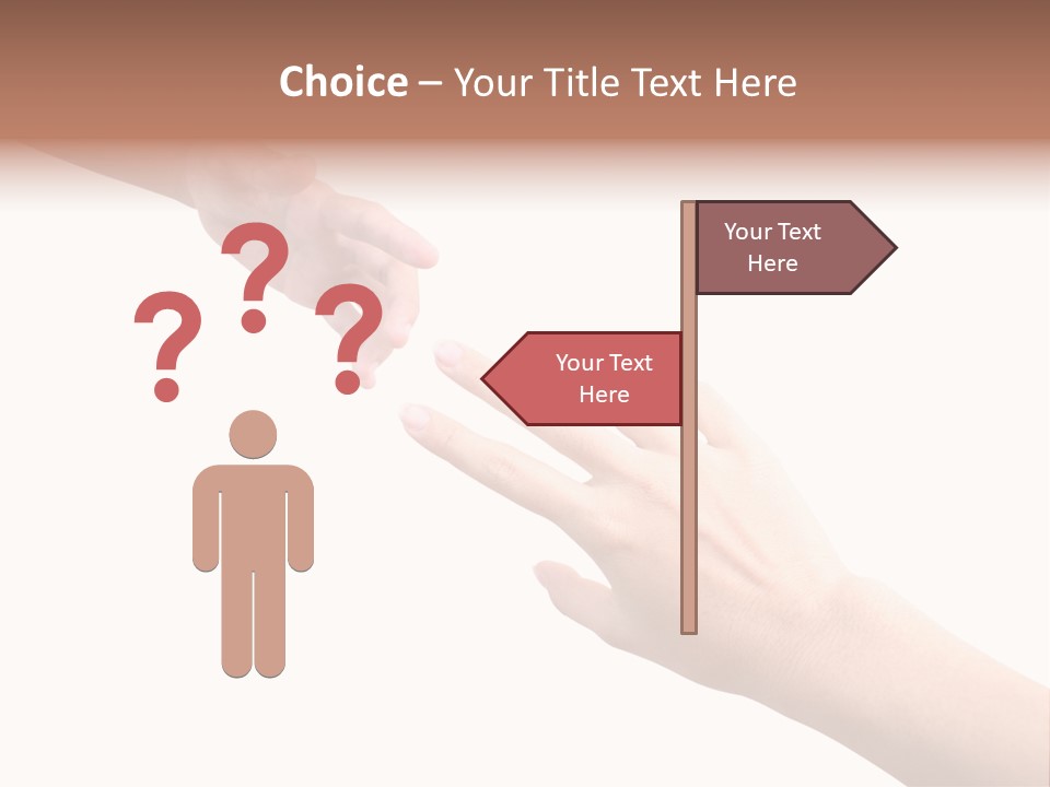 Close-Up Hand Reaching For Something. PowerPoint Template