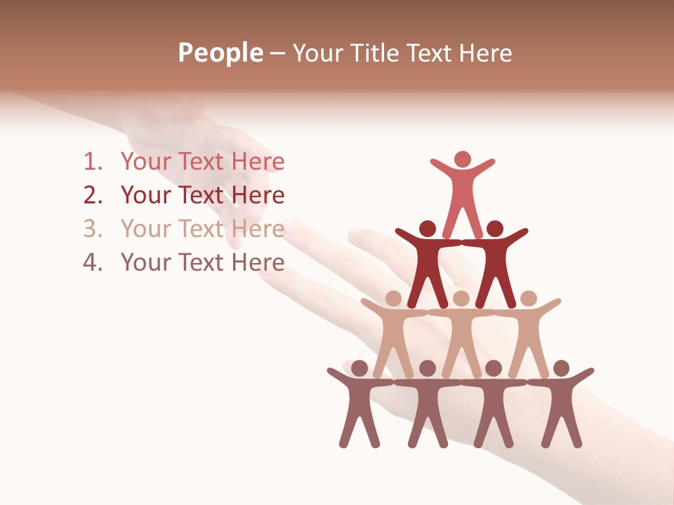 Close-Up Hand Reaching For Something. PowerPoint Template