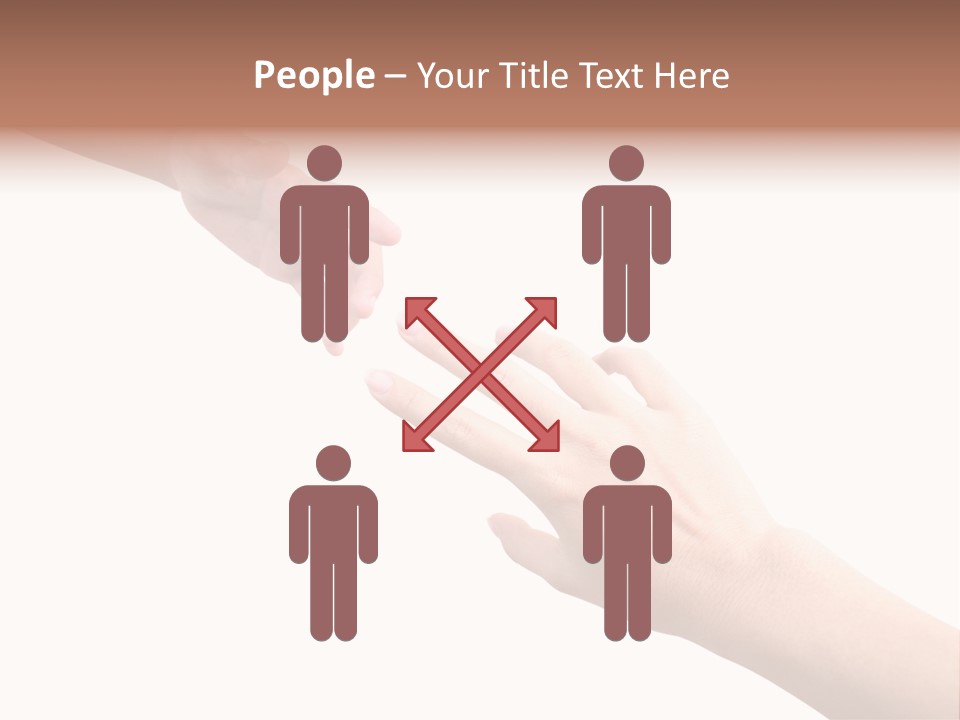 Close-Up Hand Reaching For Something. PowerPoint Template