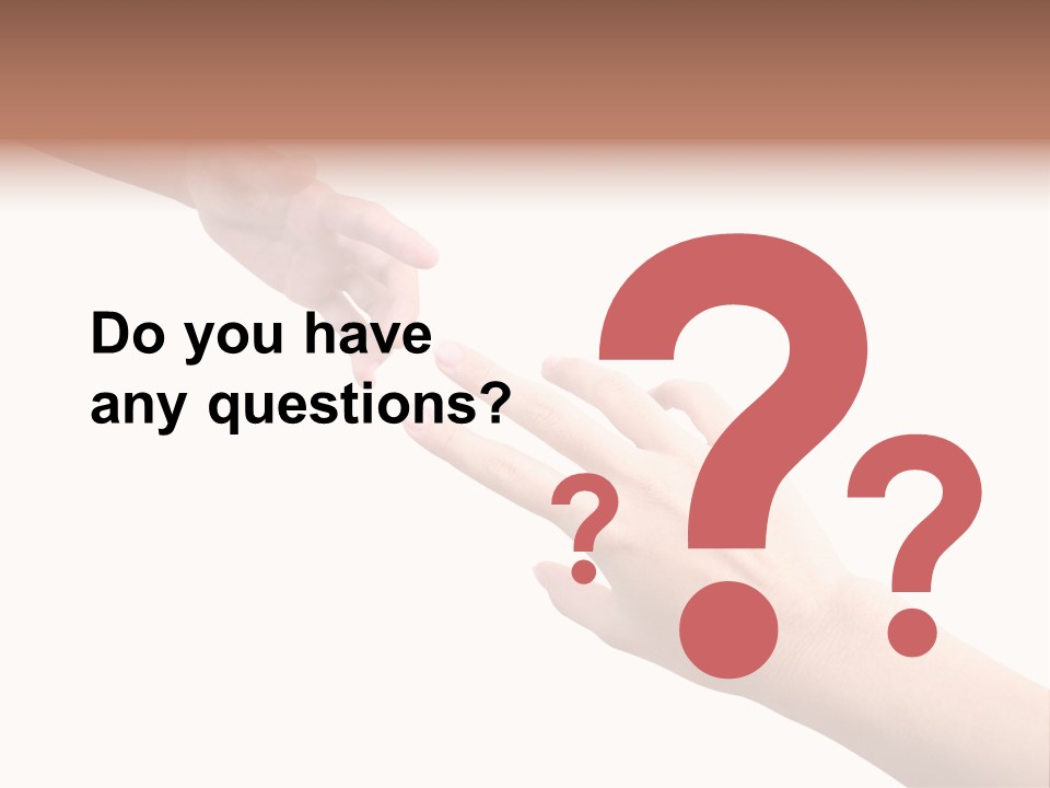 Close-Up Hand Reaching For Something. PowerPoint Template