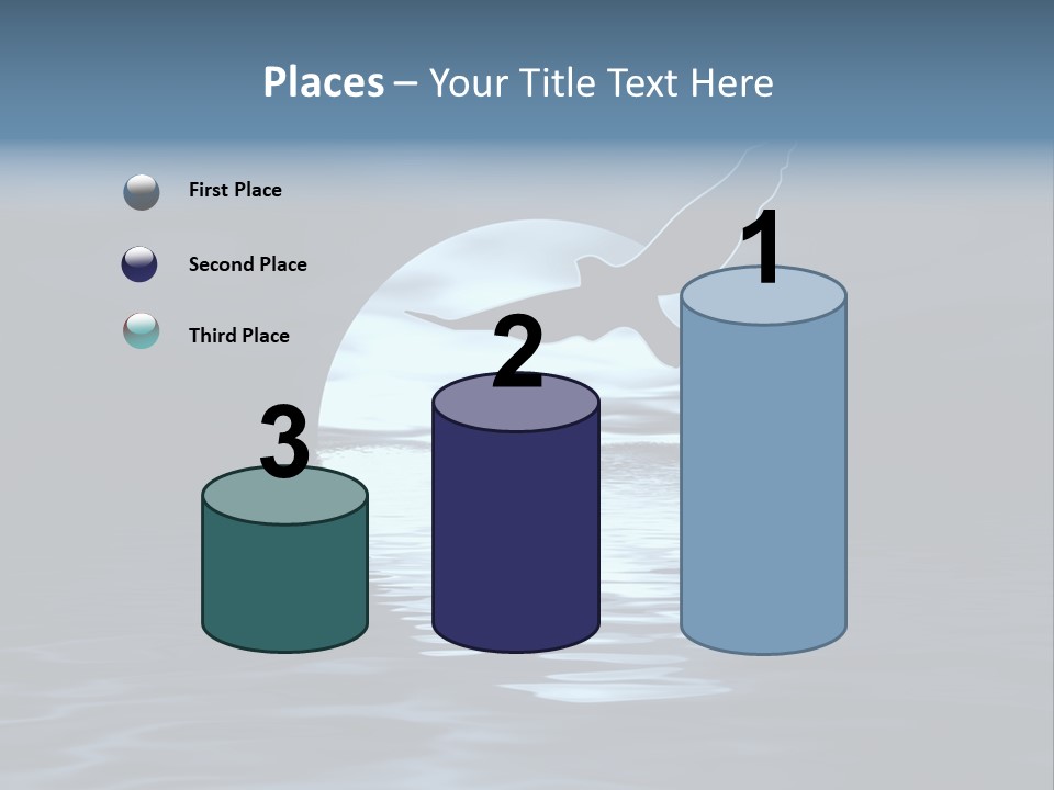 Night Landscape. Moon And Bird PowerPoint Template