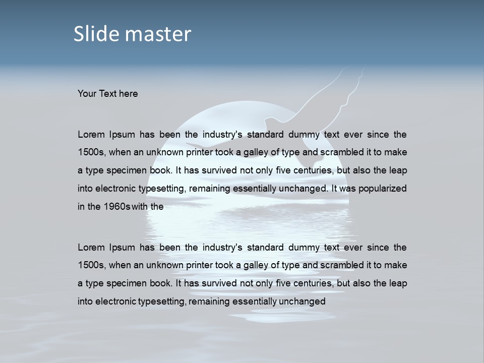 Night Landscape. Moon And Bird PowerPoint Template