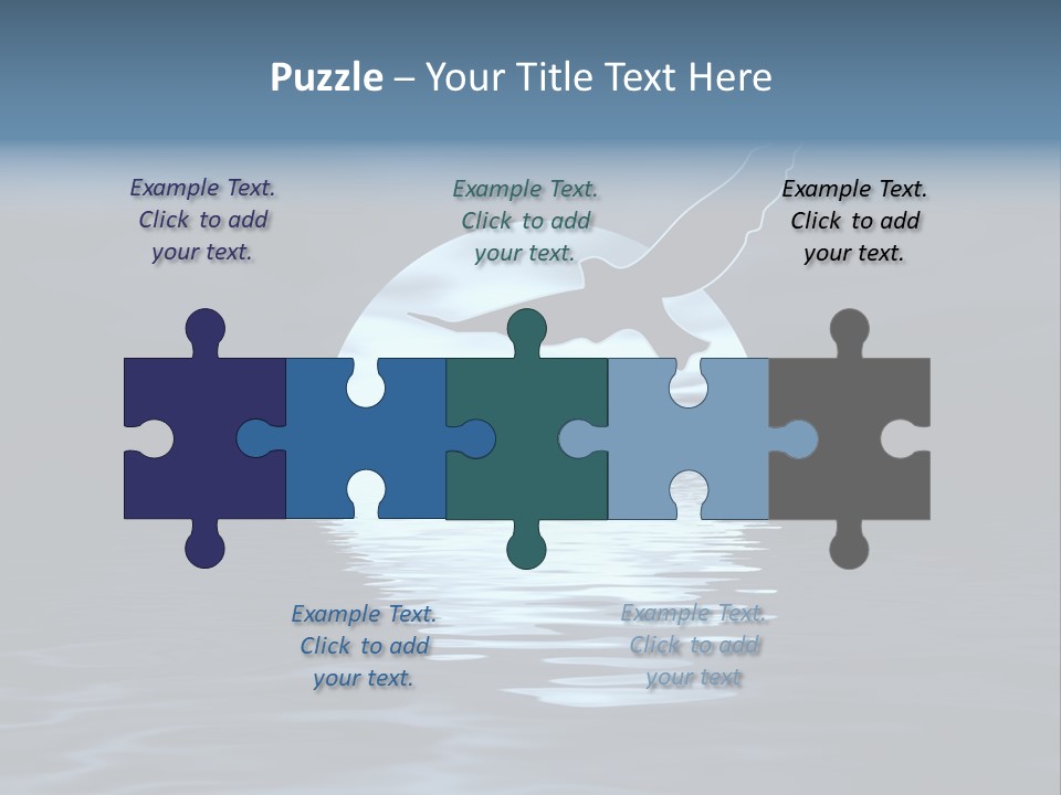 Night Landscape. Moon And Bird PowerPoint Template