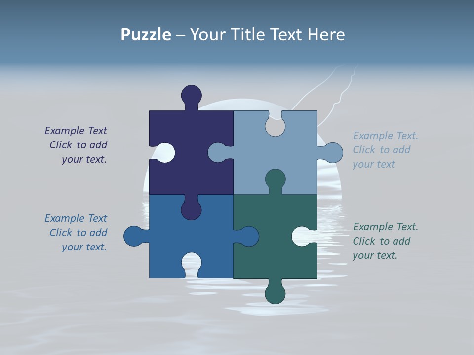 Night Landscape. Moon And Bird PowerPoint Template