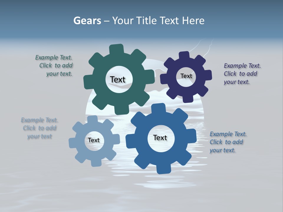 Night Landscape. Moon And Bird PowerPoint Template