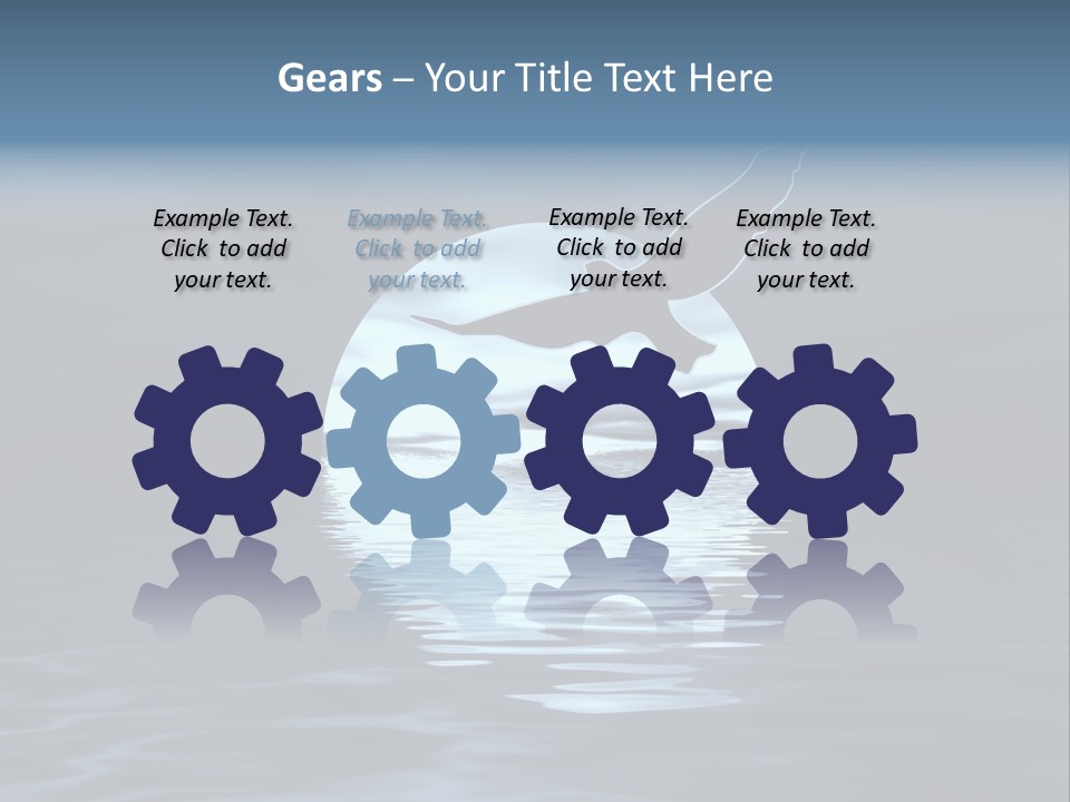 Night Landscape. Moon And Bird PowerPoint Template