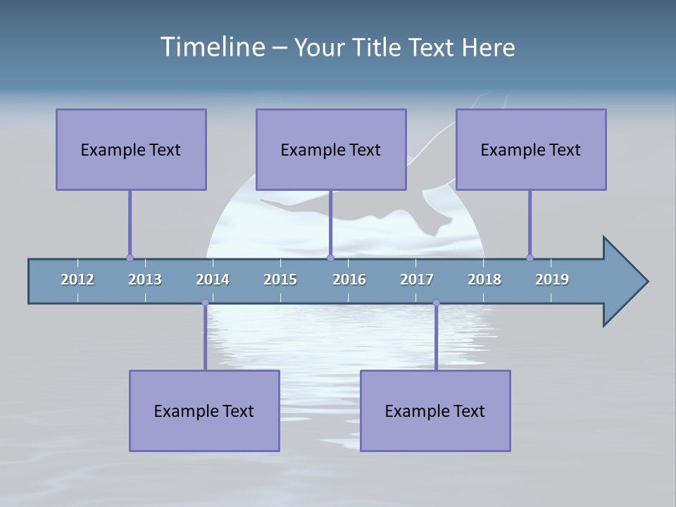 Night Landscape. Moon And Bird PowerPoint Template